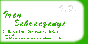 iren debreczenyi business card